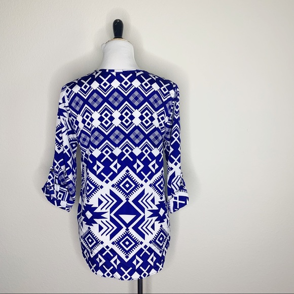 Anthropologie Everly Tunic, Blue and White - Picture 5 of 13
